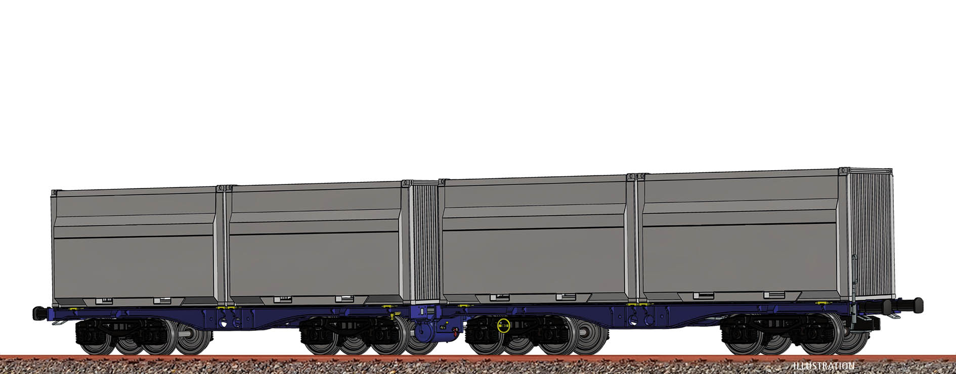 040-50664 - H0 - Flachwagen Sggmmrrs DB AG, VI, ArcelorMittal